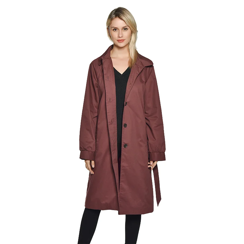 

spring custom made winter women oversized belt replacement fabric loose long windbreaker trench coats for ladies