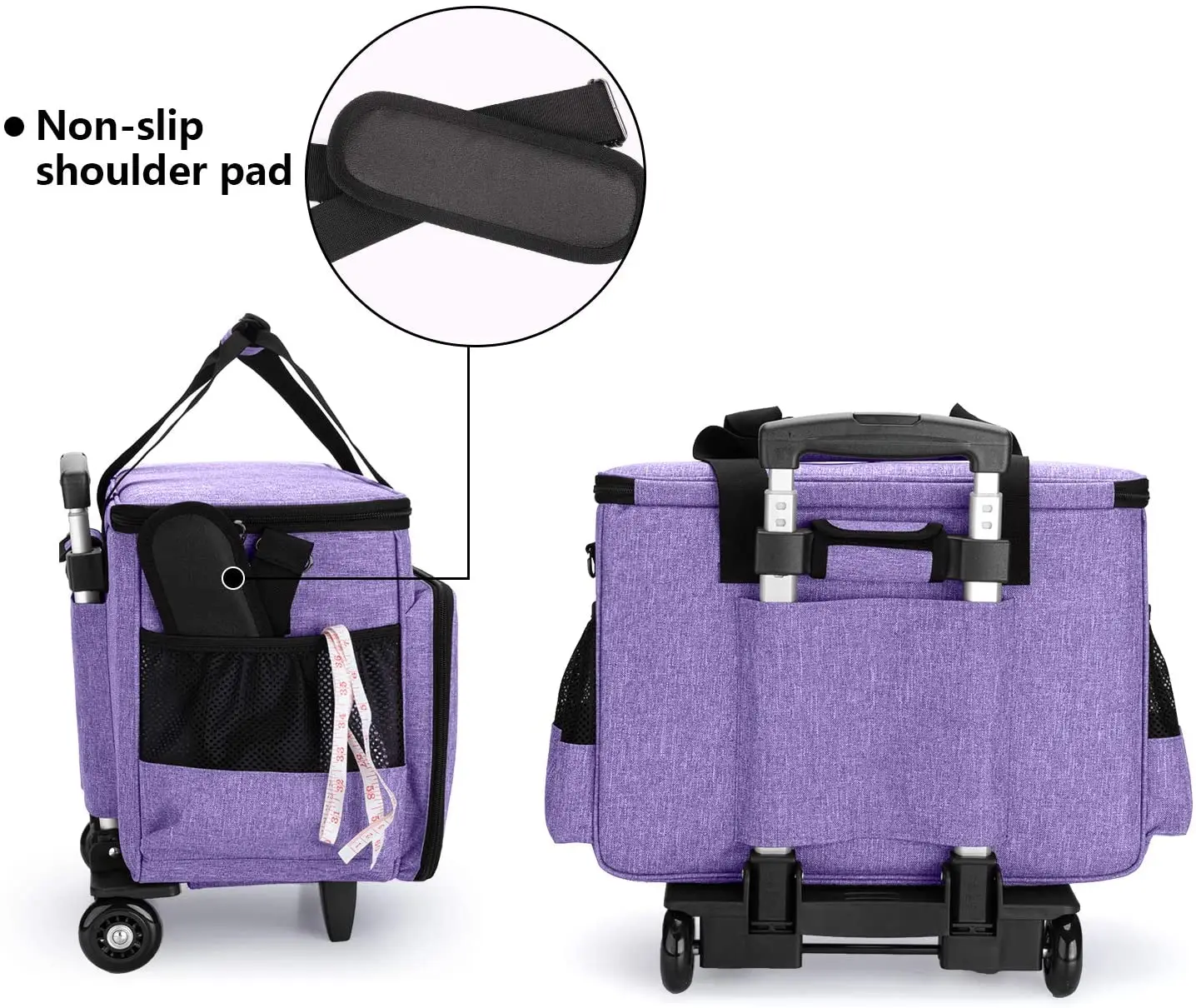 Collapsible Detachable Rolling Sewing Machine Carrying Case With Wheels ...