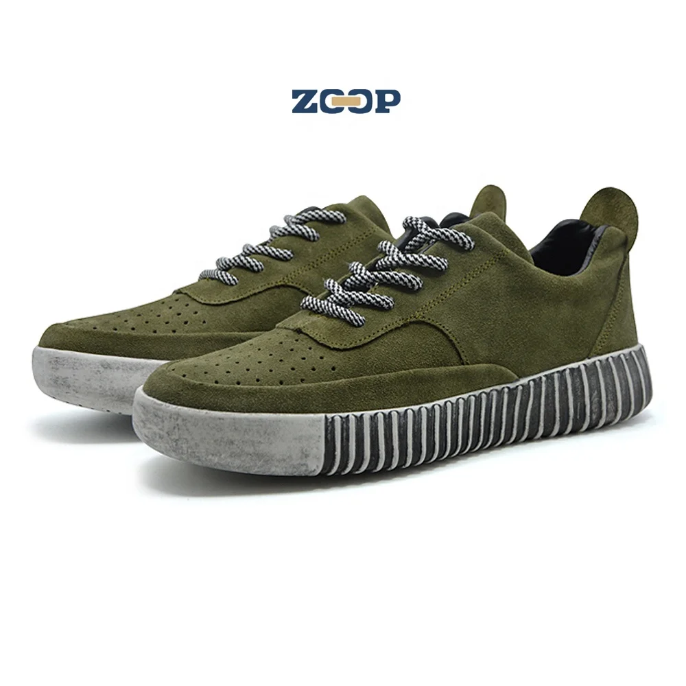 

Men shoes lace-up napped leather green man shoes casual, Black, grey, green