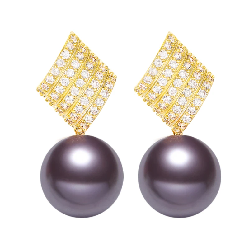 

Milli EXW price RTS Fast shipping zirconia gold plated shell pearl Stud pearl Earrings for girls, Picture shows