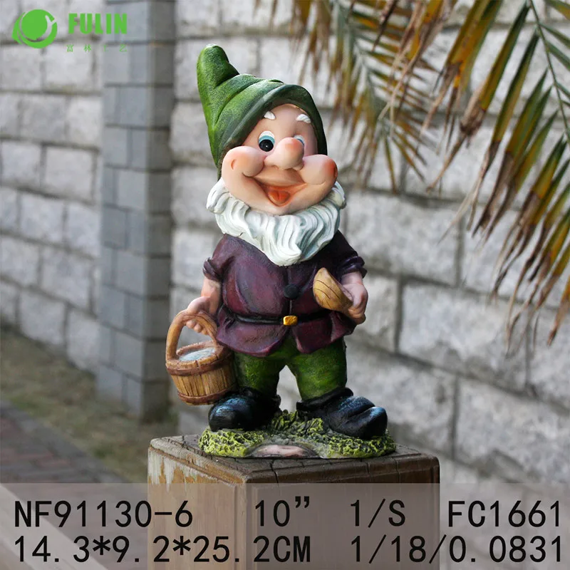 10" Antique Funny Garden Gnome Figure Seven Dwarfs Figurine Wholesale