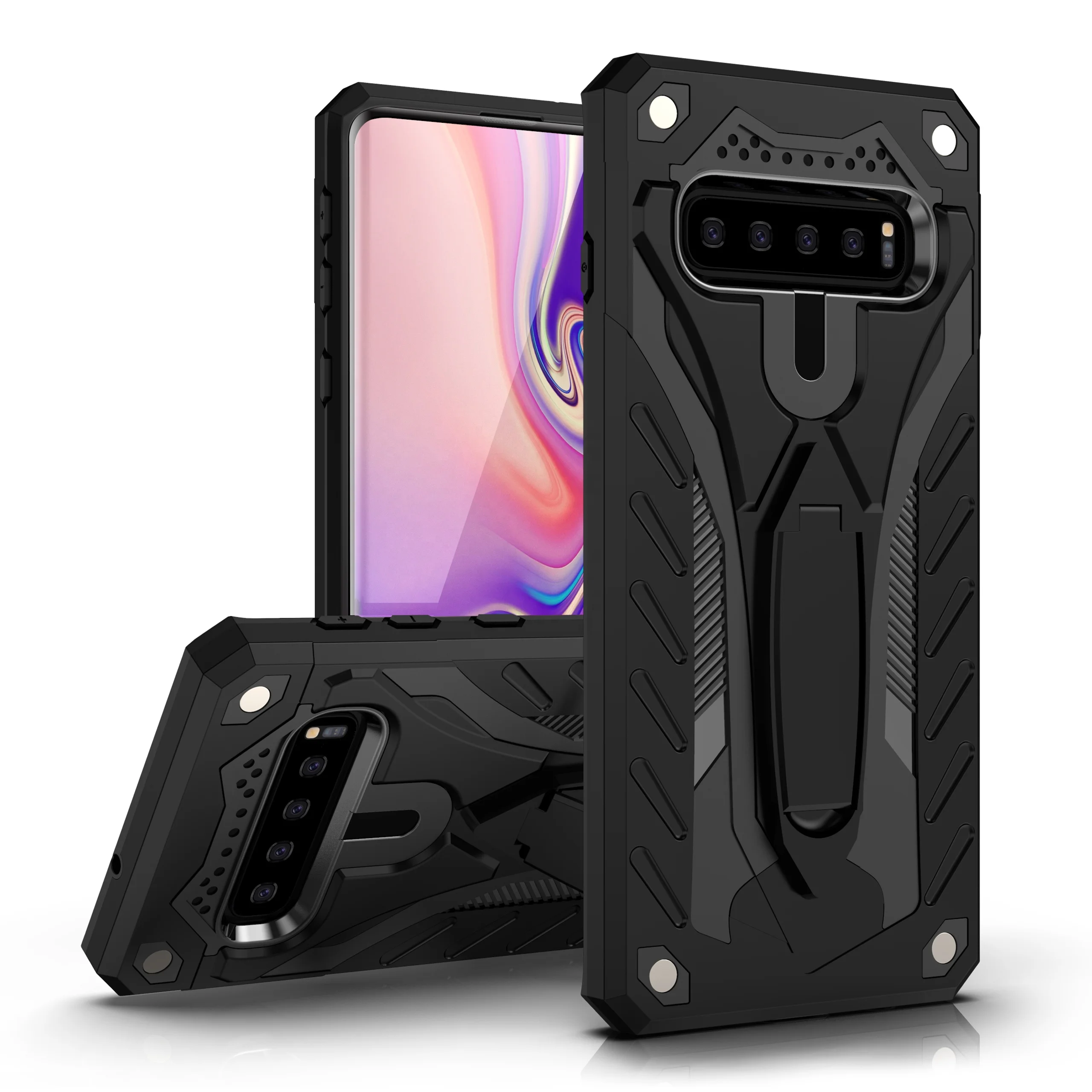 

ZHIKE Unbreakable PC and TPU Anti-Drop Mobile Phone Case Impact Defender Cell Phone Cover for Samsung Galaxy S10, Black, red, blue, silver, rose gold, luxury gold