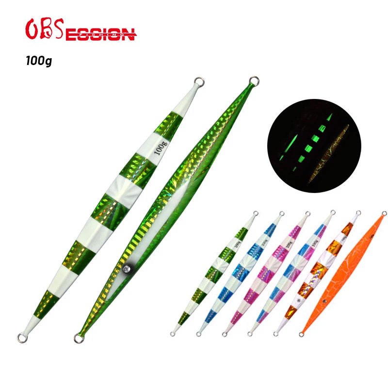 

68# 100g Fast Fall Jigs Fishing Lures Jig 5 Colors Factory Wholesale Custom LOGO Fish Lure in Stock Pencil Sinking Lure, 5 colors in stock, other color customized