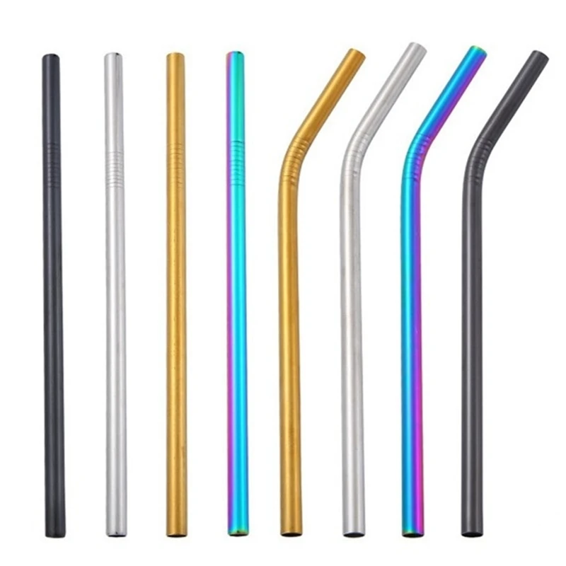 

Reusable 8MM Stainless Steel Straw Drinking Straw Food Grade SS304 Colorful Straw Wholesale Bar Drinking Tools Sorbete