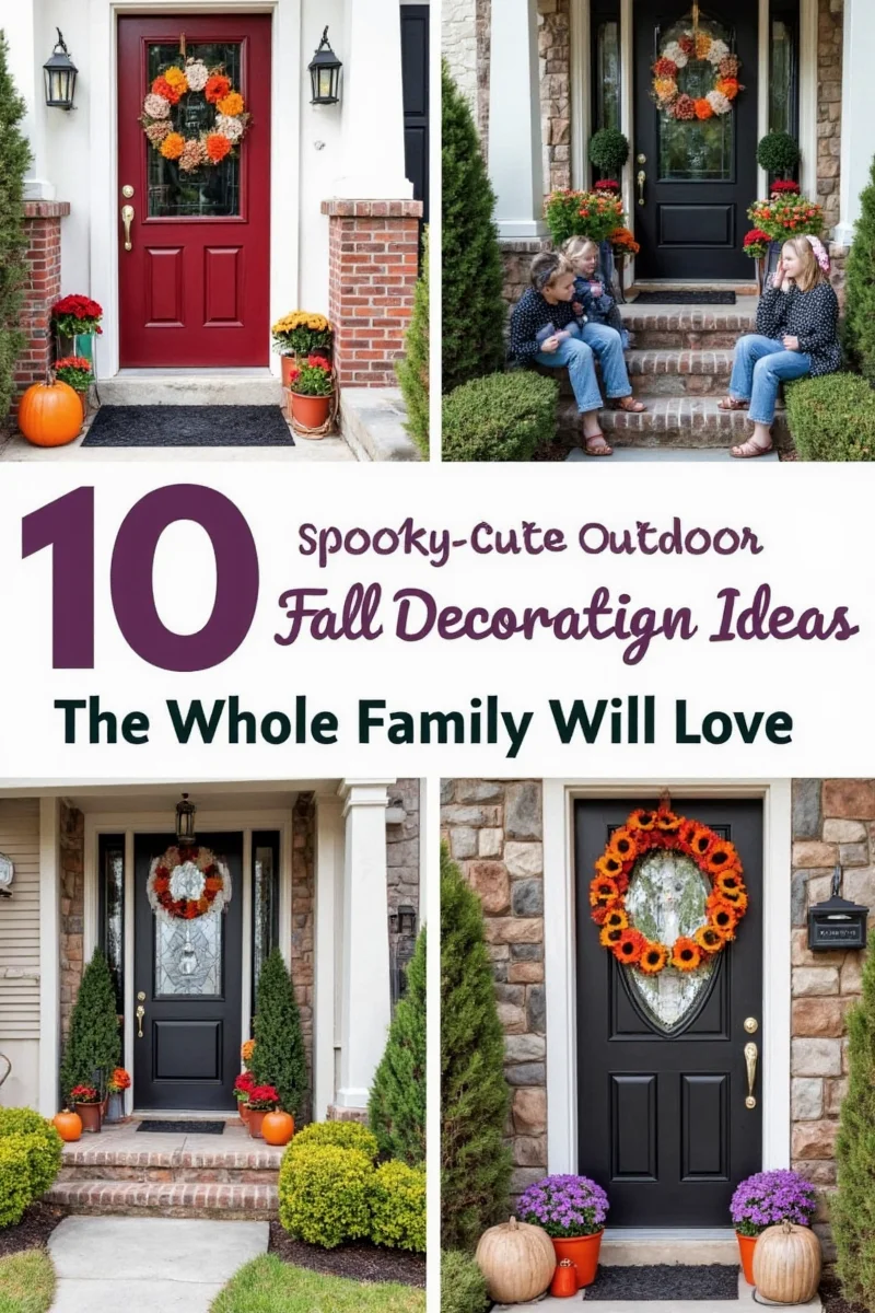 Outdoor table set up with kid-friendly fall crafts