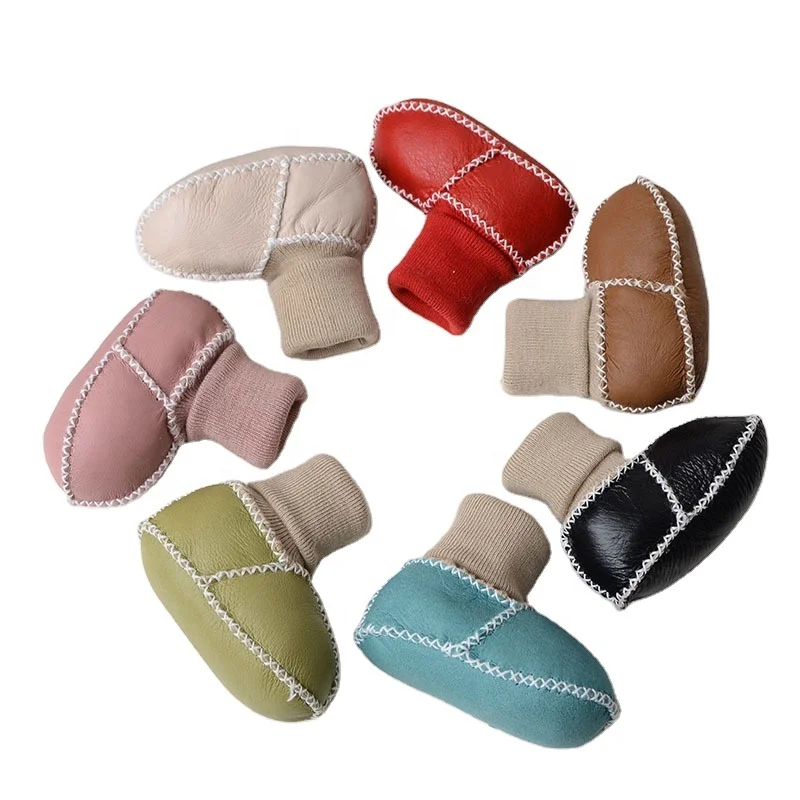 

2021Winter Anti-slip Soft sheepskin and fur boots Baby Floor learn to walk baby Socks Shoe thick warm Children's Toddler shoes, Colors