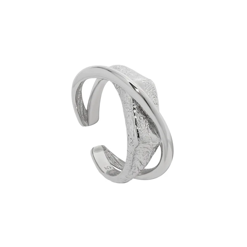 

VIANRLA 925 Sterling Silver Minimalist Plated Silver Color Adjustable Ring Support Dropshipping Free Laser Logo