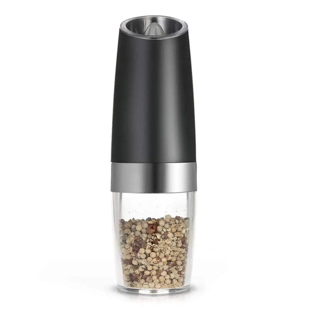 

Newest Design High Quality Electric Pepper Mill Stainless Steel Batteries Operated Electric Gravity Salt Pepper Sense Grinder, Black and white