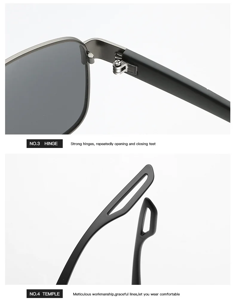 High quality square shooting sports mens polarized sunglasses tr90 metal eyewear