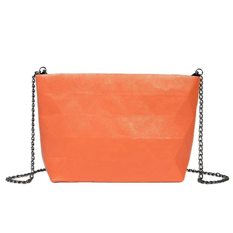 

In stock PU solid color square shopping zipper crossbody bag womans strap