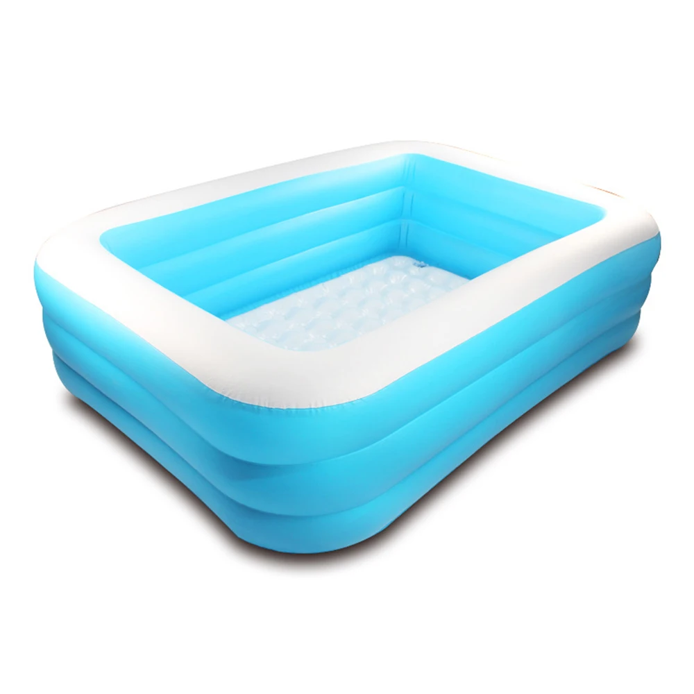 

Newbility128*88*50cm children inflatable pool Household portable bubble bottom pool blue and white large swimming pool