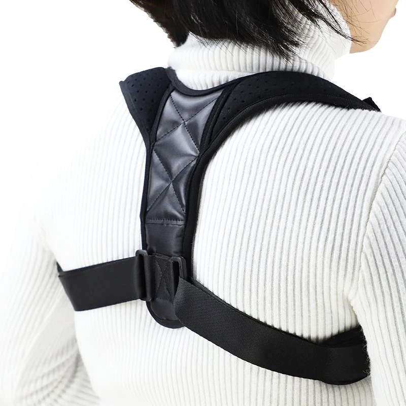 

Hot sale back posture correction band posture correction shoulder support belt to prevent deformation of spine, Black back support belt
