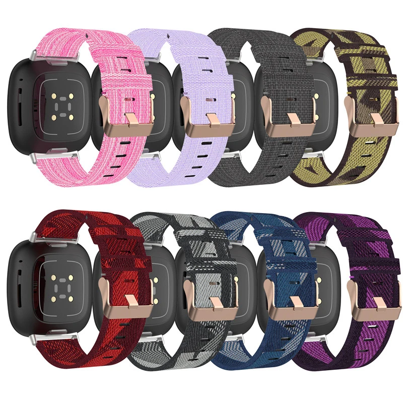 

For Fitbit versa 3/ versa sense nylon strap, with connector adapter sport replacement strap for fitbit