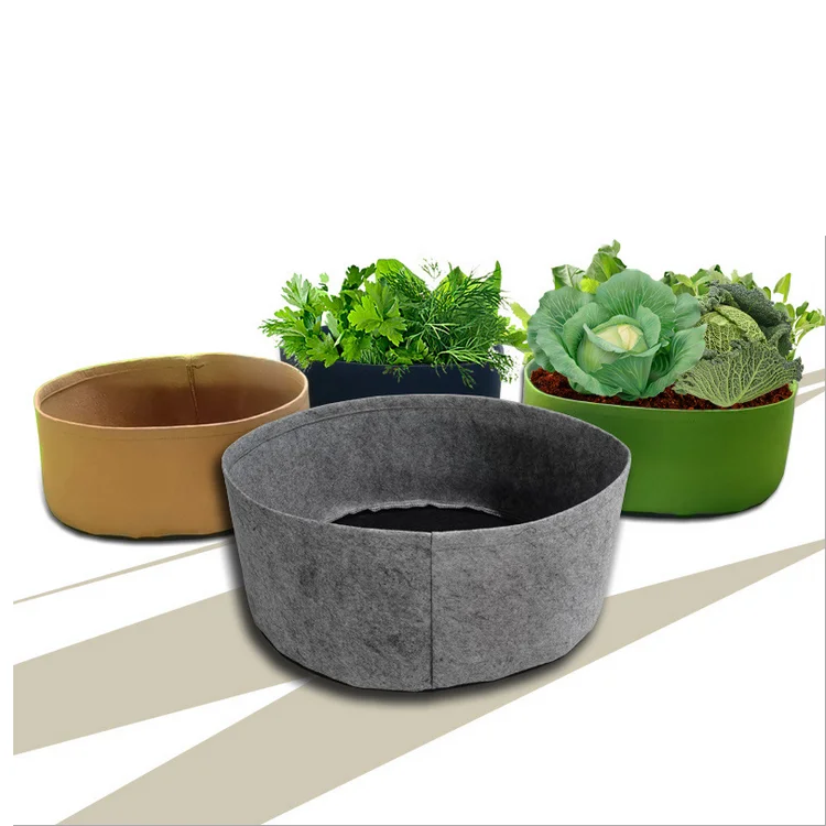 

AAA336 Nonwoven Round Growing Bag Pots Vegetable Flower Grow Plant Bags Garden Felt Planting Fabric Breathable seedling Bag, 4 colours,pls remark