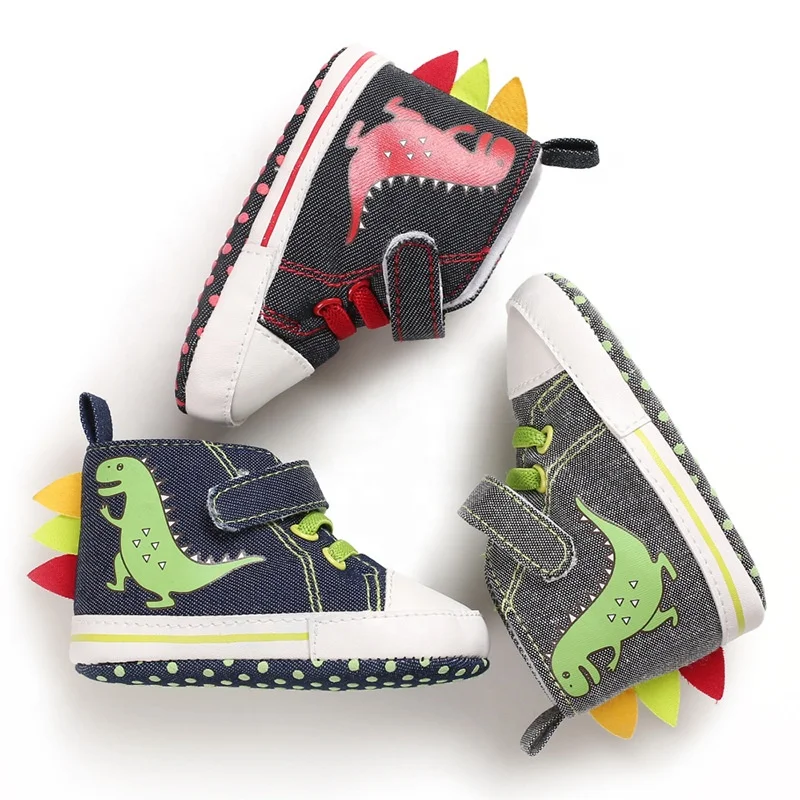 

New arrival 0-12 moths anti slip monster jeans upper soft sole infant baby boy first walk prewalker shoes supplier