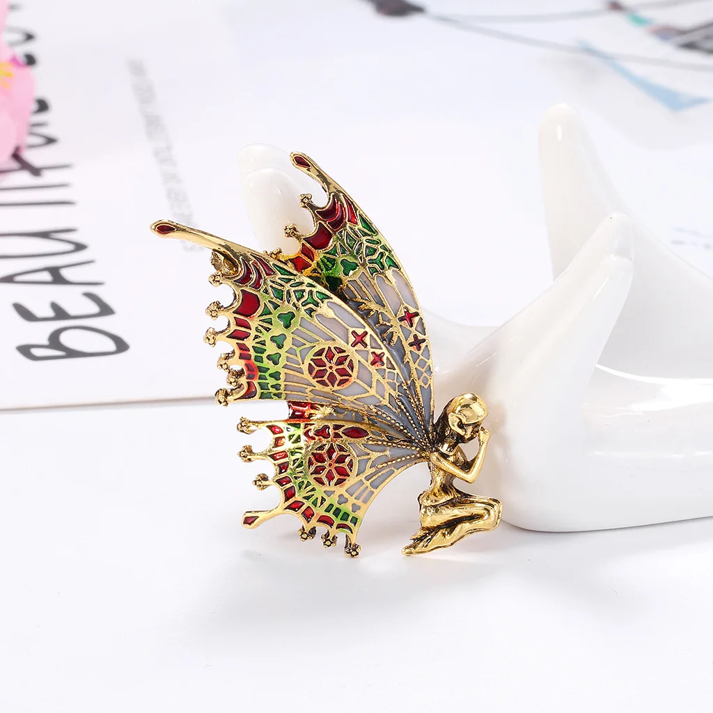 

Christmas Designer Channel cc Zircon Brooch New Fashion Personality Custom Vintage Butterfly Angel Brooch