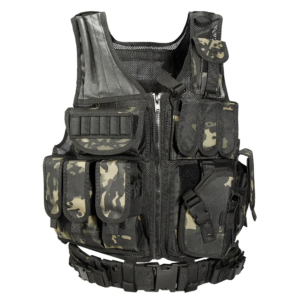 

YAKEDA Adjustable Multi Pockets Outdoor Hunting Shooting Vest, Camouflage