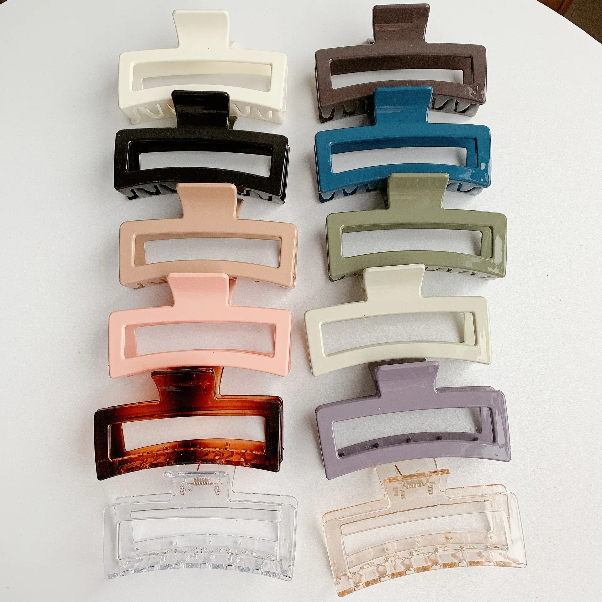 

Large rectangle claw clip new transparent color claw hair clip hollow