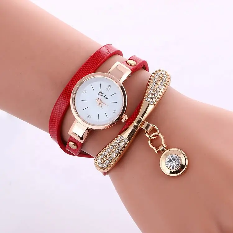 

2021 Best Sell Ladies Wrap Watch Rhinestone Dot Pendant Luxury Classic Women dress Wristwatch, Picture shows