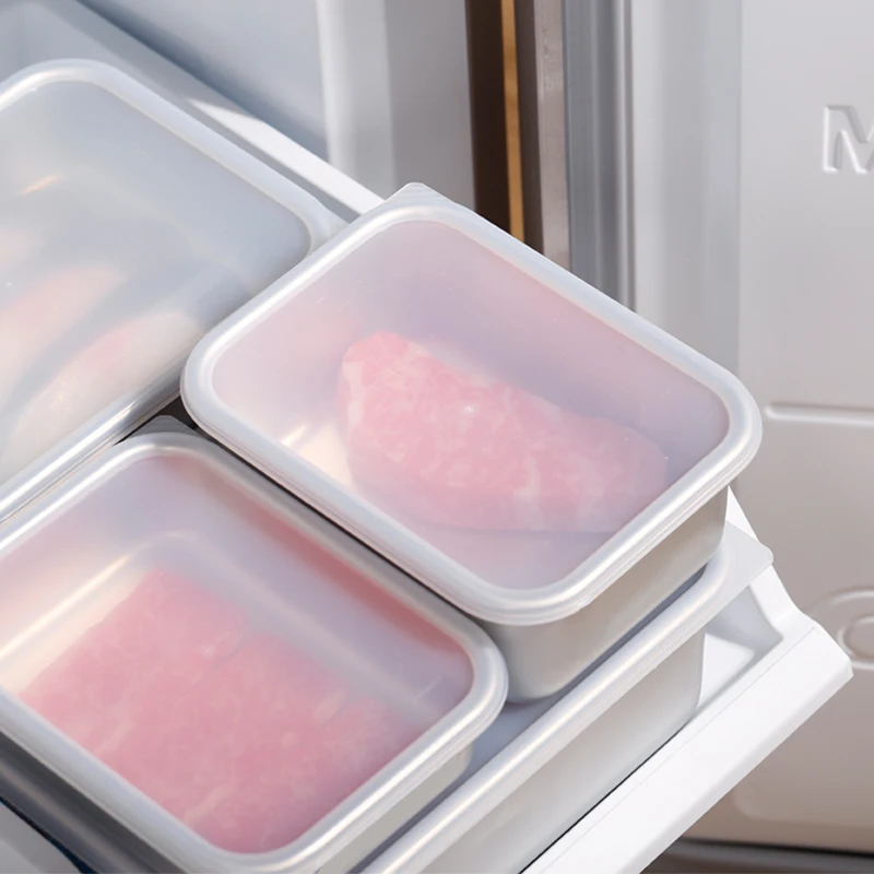 

SHIMOYAMA Food Safe Eco Fridge Use 100% Aluminum Multi-size Quick Frozen Steak /Beef /Chicken Food Storage Box Container Kit Set, Silver
