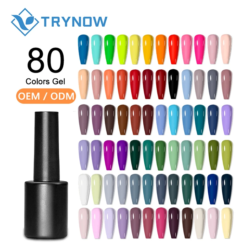 

2021 Newest Nail Art Enamel Nail Gel Polish UV Gel OEM Creat Your Brand private logo 80 Colors Gel Lacquer Nails Varnish, 80 colors,according to color chart
