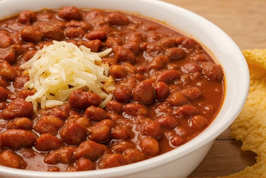 Meat chili simmering in pot