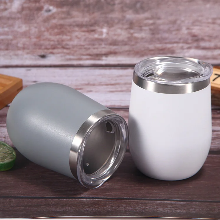 

Eco friendly 12oz stainless steel wine tumbler sublimation blanks coffee travel cup, Silver , red, gold, pink