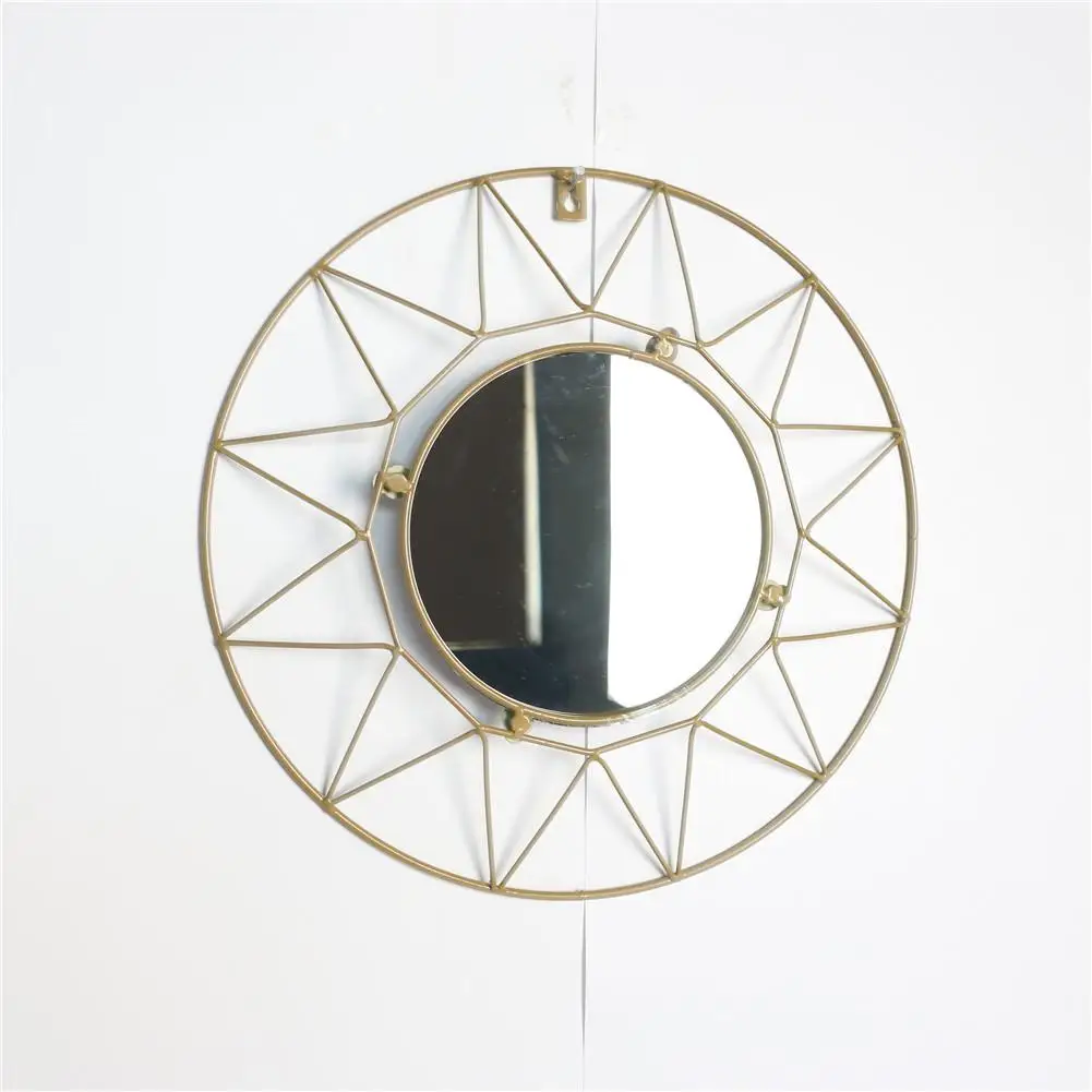 

Nordic Metal Gold Mirror Wall Hanging Bathroom Bedroom Mirror Vanity Decorative Makeup Home Dressing Hanging Mirror