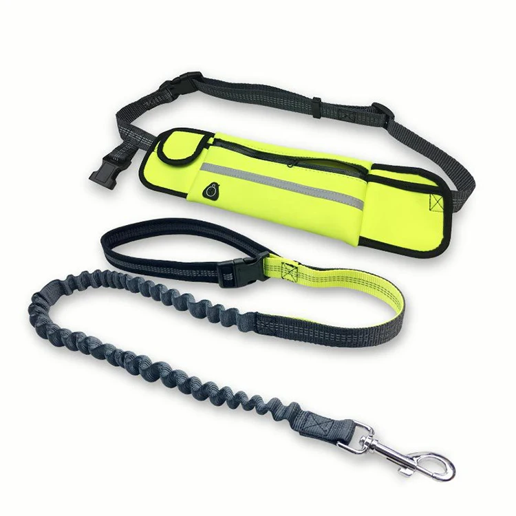 

Durable Bungee Running Hand Free Dog Leash Belt with Zipper Pouch, Picture shows