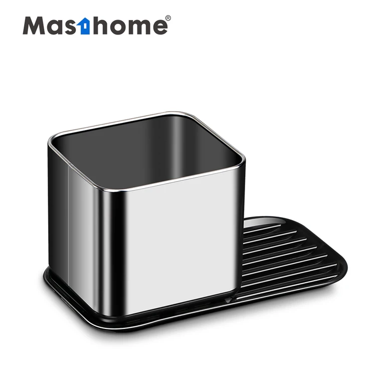 

Masthome New Stainless Steel Drain Kitchen Tidy Shelf Drying Rack For Sponge Holder Sink Caddy Organizer, Silver