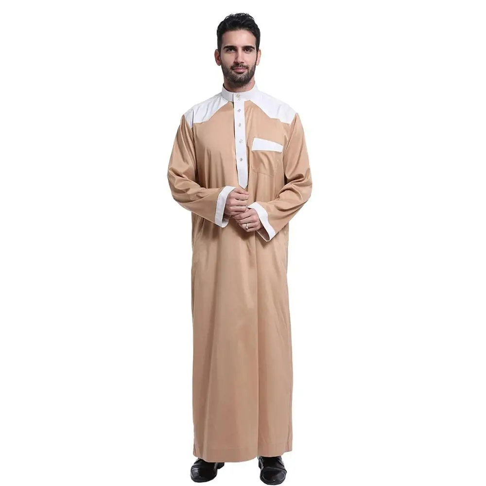 

2020 new arrival wholesale high quality cheap Arab Long Sleeve Muslim men's clothing abaya men thobe