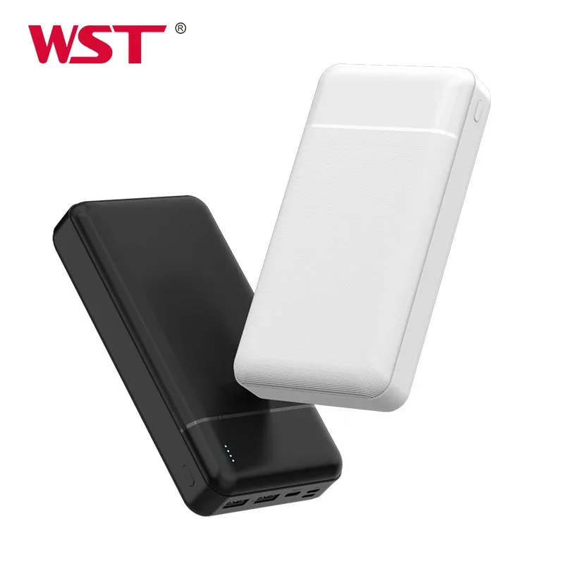 WST portable battery outdoor power bank 30000mah high capacity cheap  type c portable charger portable power bank for phone