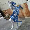 Grand Taps Copper Effect Stainless Steel Mosaic Wall Tiles Horse Navy Blue