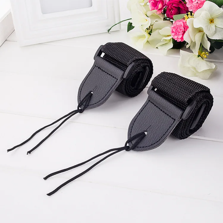 

Soft Comfortable Adjustable length 41" Seatbelt Black Guitar Strap