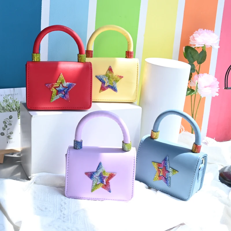 

Korean Bags New Arrivals Fashion Chain Shoulder Hand Bags Ladies Custom Diamond Star Print Purses And Handbags For Women, 12 colors