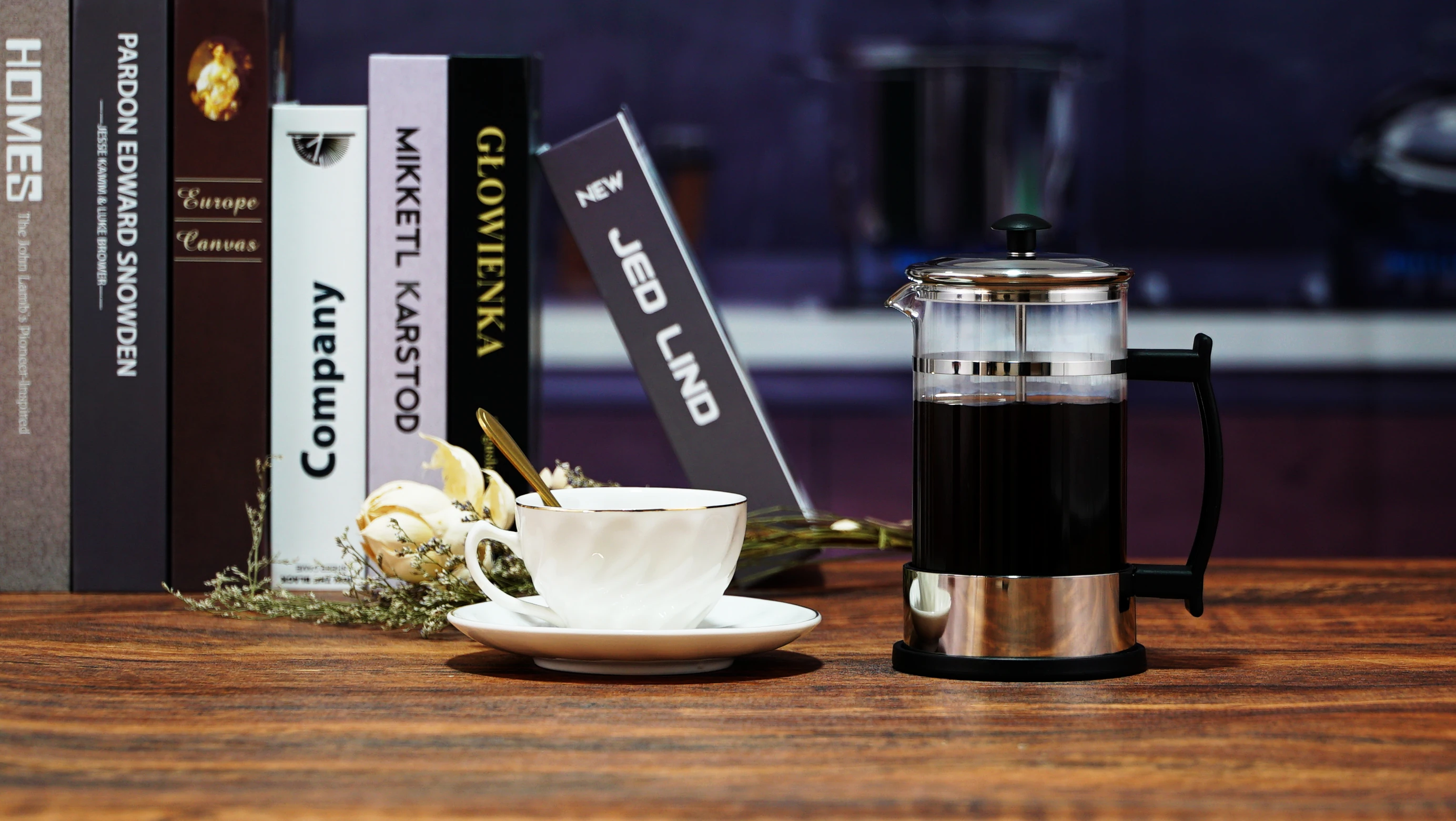 良好的销售高硼硅玻璃原创咖啡机法国媒体 600ml