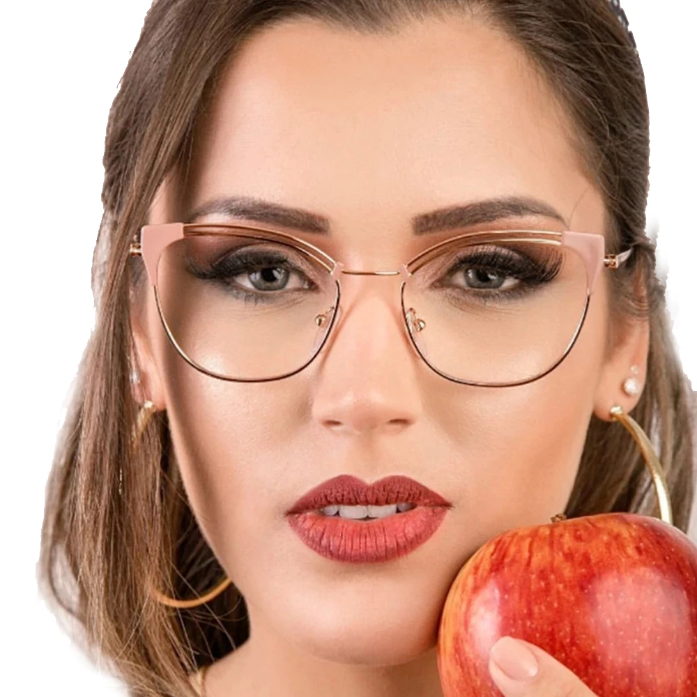 

Anti-blue Cat Eye Spectacle Frame Women Eyeglasses Computer Prescription Optical For Female Eyewear Clear Lens Glasses Frame, 6 colors