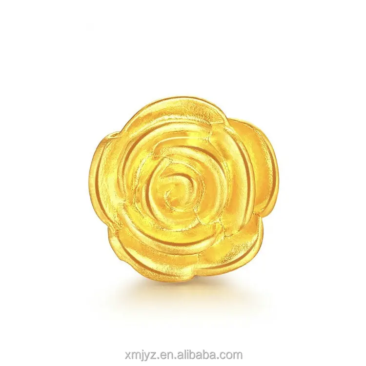 

Certified 3D Hard Gold Rose Red Rope Ring Female 999 Pure Gold Transfer Beads Braided Ring Pure Gold Lucky Gift