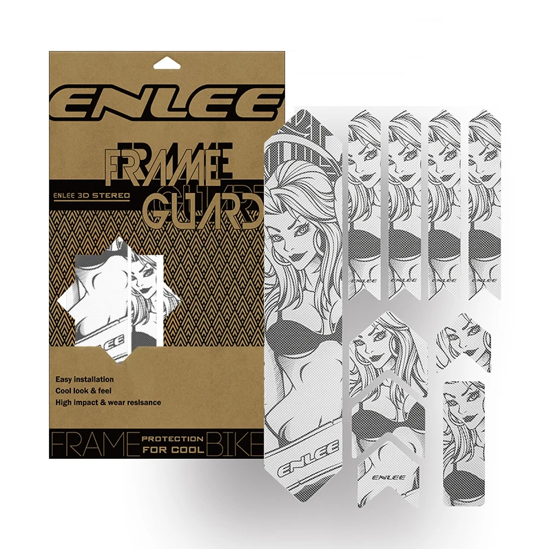 

ENLEE Road Paster 3D Pattern Frame Film Anti-Scratch Collision Bicycle Frame Protective Film, Colorful