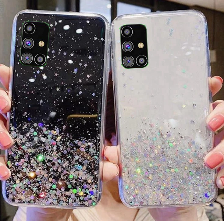

for Samsung A71 Back Cover Case for S10e Bling Crystal Clear Phone Case