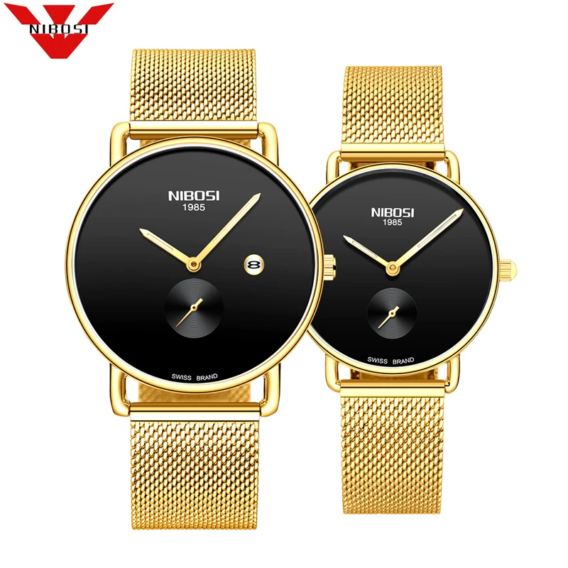 

NIBOSI Brand Luxury Lover Watch Pair Waterproof Men Women Couple Watch Quartz Wristwatch Male Female Bracelet Relogio Masculino