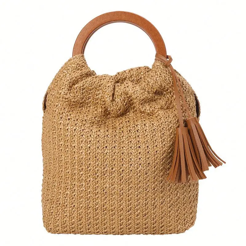 

Women Top Handle Satchel Handbags Women Straw Tote Bag Handbag rattan woven bag