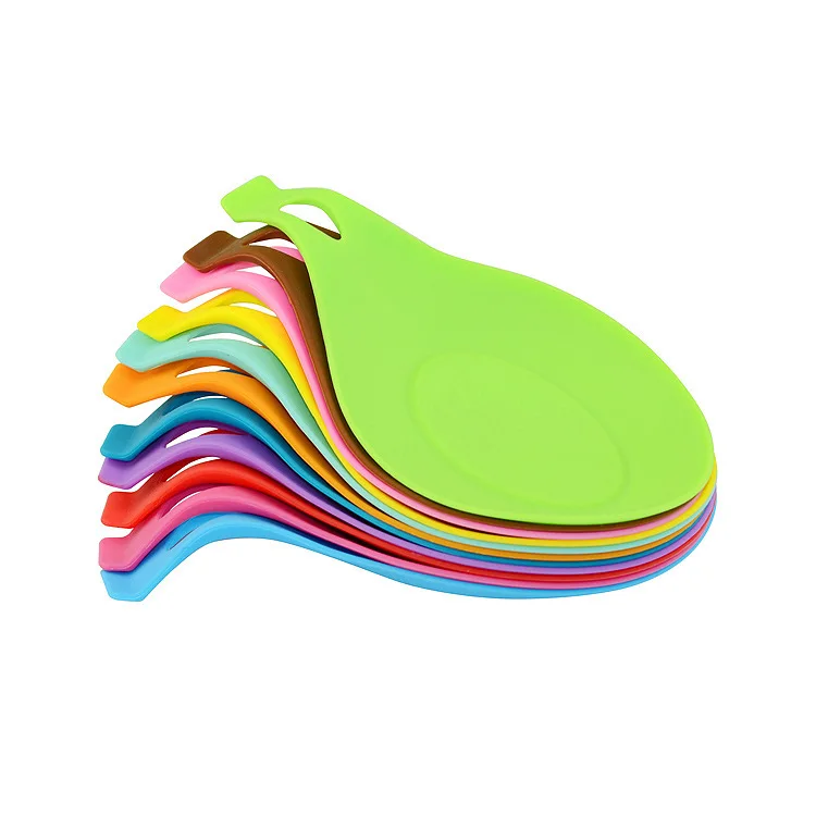 

Wholesale BPA Free Spoon Rest Spoon Holder Food Grade Kitchen Utensil Holder Silicone Utensil Rest, Green