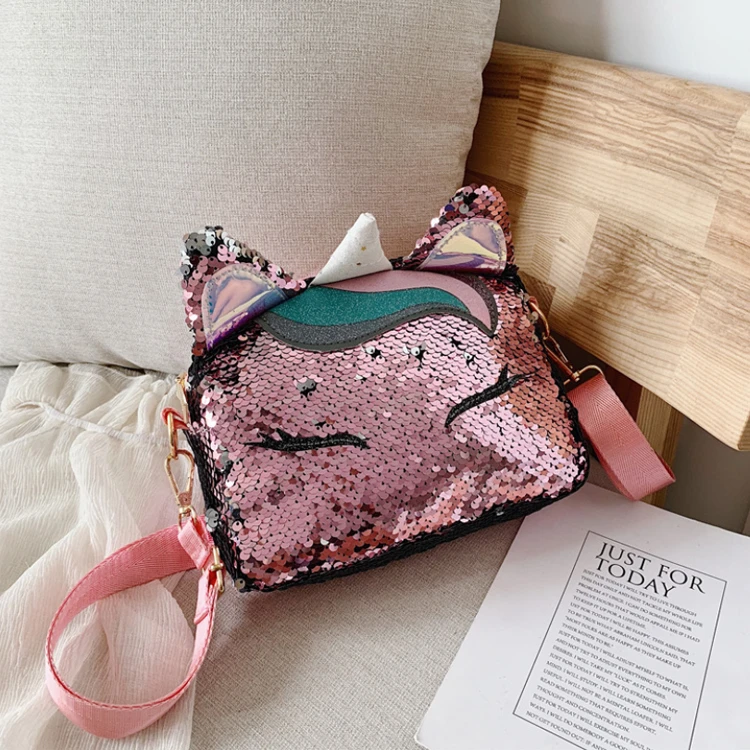 

Osgoodway New Trendy Cute Sequin Unicorn Little Girls Crossbody Purses Shoulder Sling Bags for Women Girls, Customized color