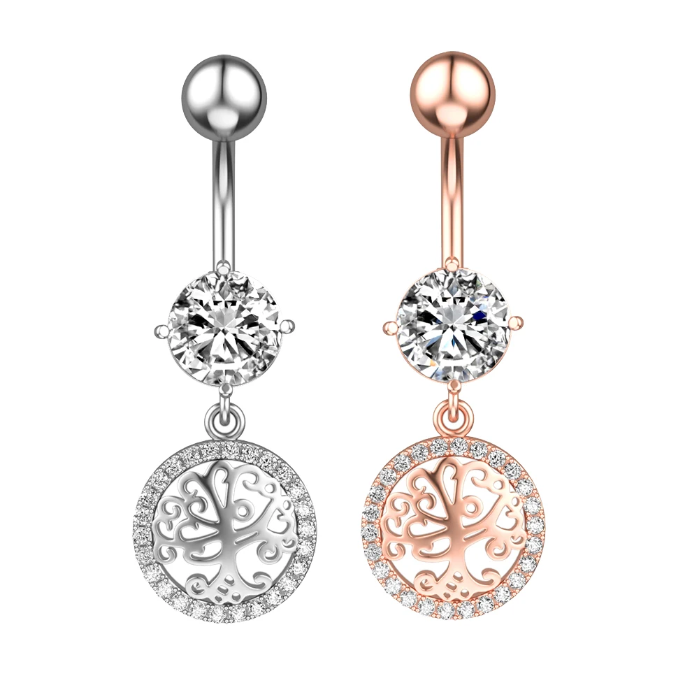 

New Design Peace Tree Sexy Navel Fashion Wholesale 316L Piercing Belly Rings Button Body Jewelry for Women and Girls