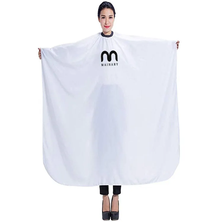 

custom logo barber white apron salon polyester hair capes hairdressing