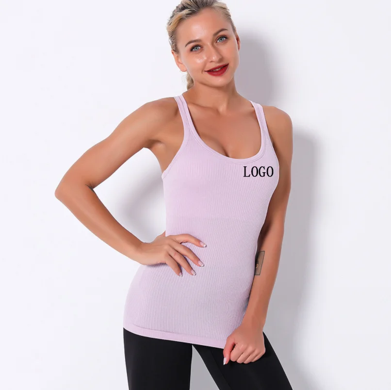 

Hot Selling Double Shoulder Strap Shockproof Sports Underwear Women Gather Breathable Widened Hem Yoga Compress Tank Top, As picture