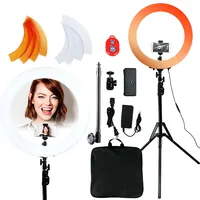 

18 inch Selfie Ringlight Dimmable Studio Lighting circle kit LED Ring Lamp With tik tok stand For Make up YouTube