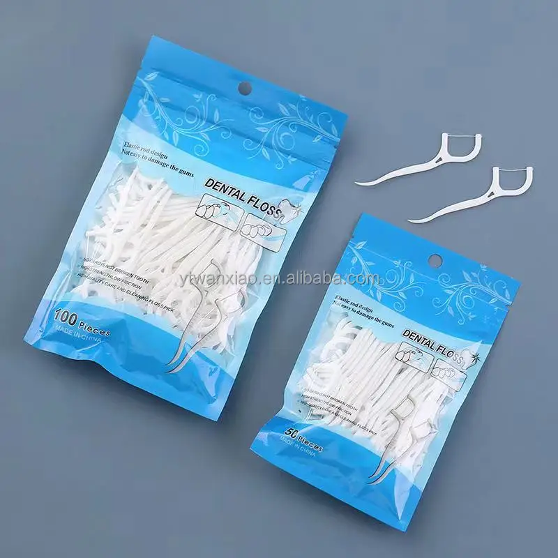 

Bulk Biodegradable Personalized Eco Friendly Flosser Vegan Silk Tooth Nylon Dental Floss Pick For Kids adults, Green,white