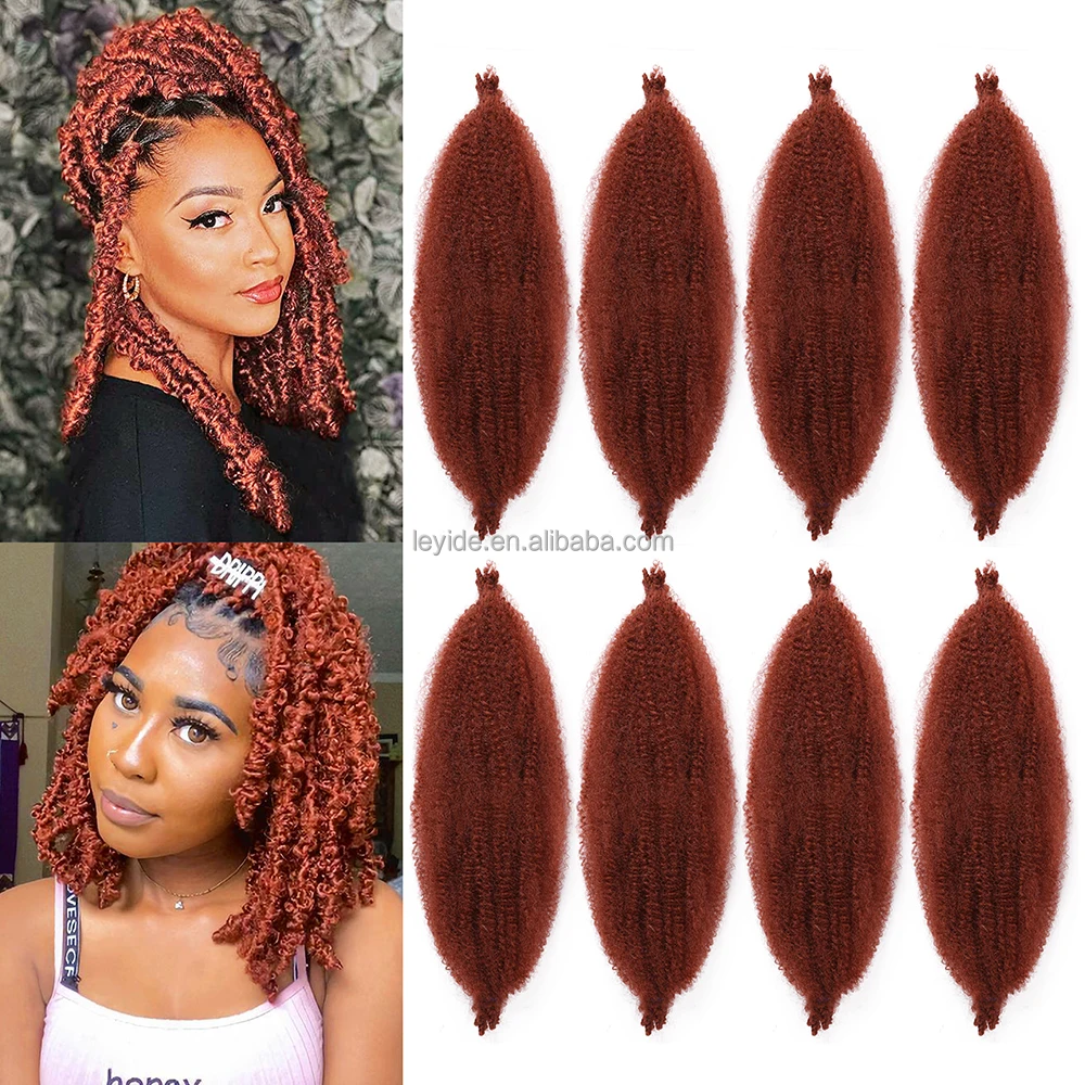 

Wholesale 16 24inch Pre Fluffed Kinky Curly Braiding Hair Pre-Separated Springy Afro Twist Crochet Hair for Locs Hair Extensions